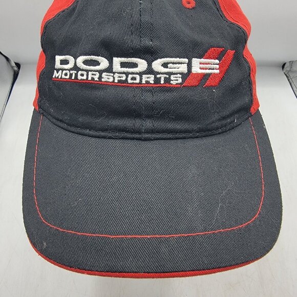 Dodge Motorsports Adults Black Red Baseball Cap Adjustable Snapback Hat - Picture 9 of 10